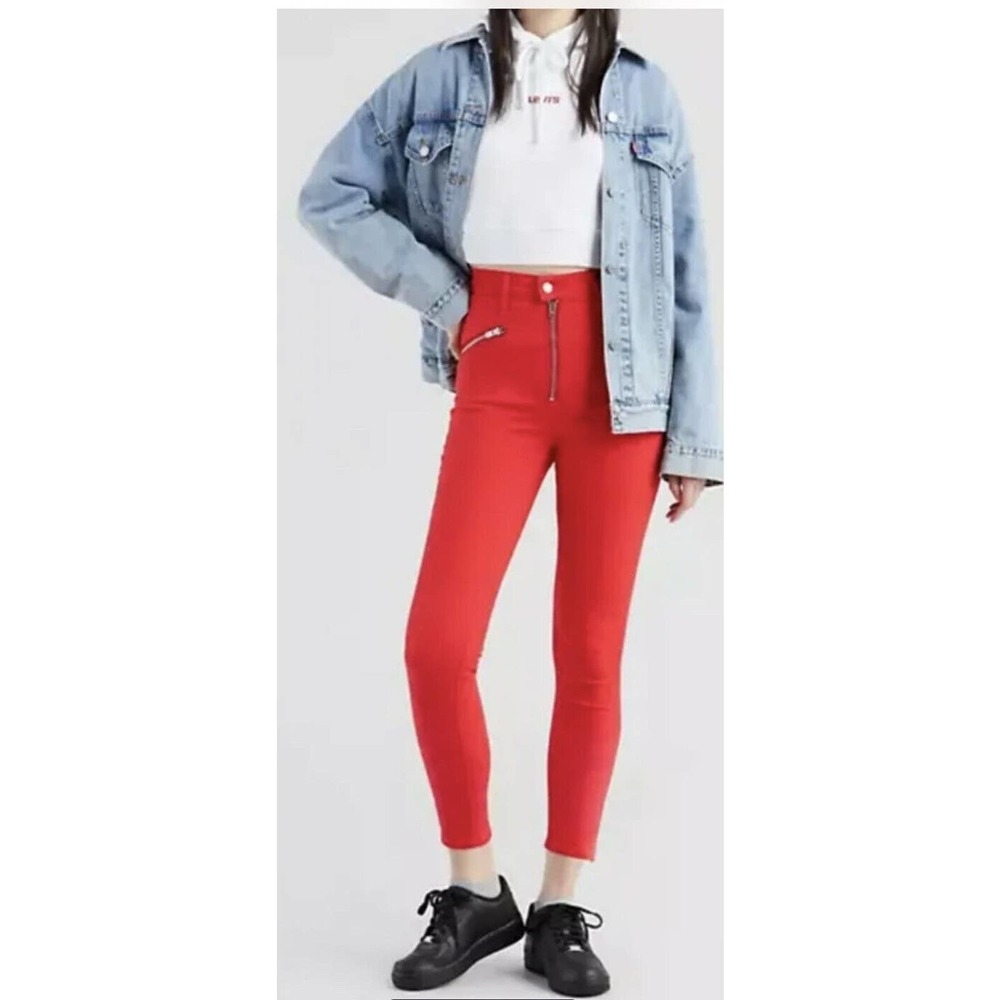 Levi's Premium Mile High Super Skinny Ankle Zip, Red Jeans Women’s 25 ( 0) NWT